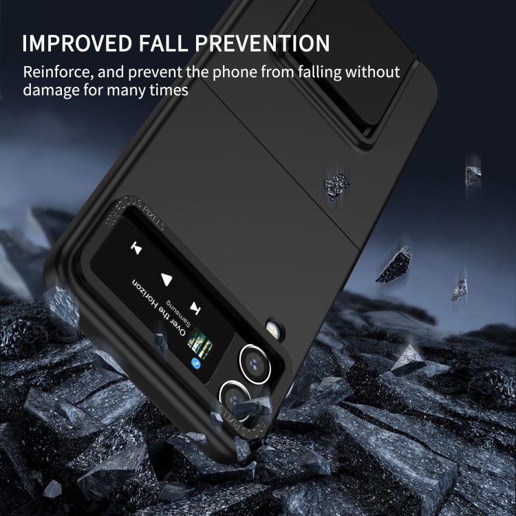 For Samsung Galaxy Z Flip4 5G Three-dimensional Folding Holder PC Phone Case(Black) For Samsung Galaxy Z Flip4 5G Three-dimensional Folding Holder PC Phone Case(Black)