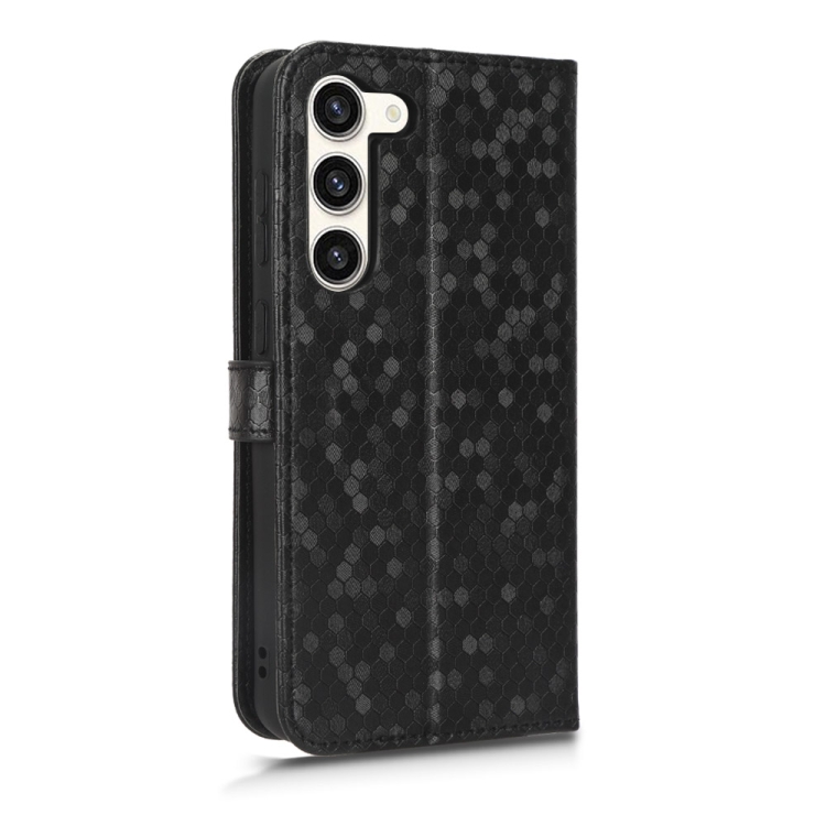For Samsung Galaxy S23+ 5G Honeycomb Dot Texture Leather Phone Case(Black)