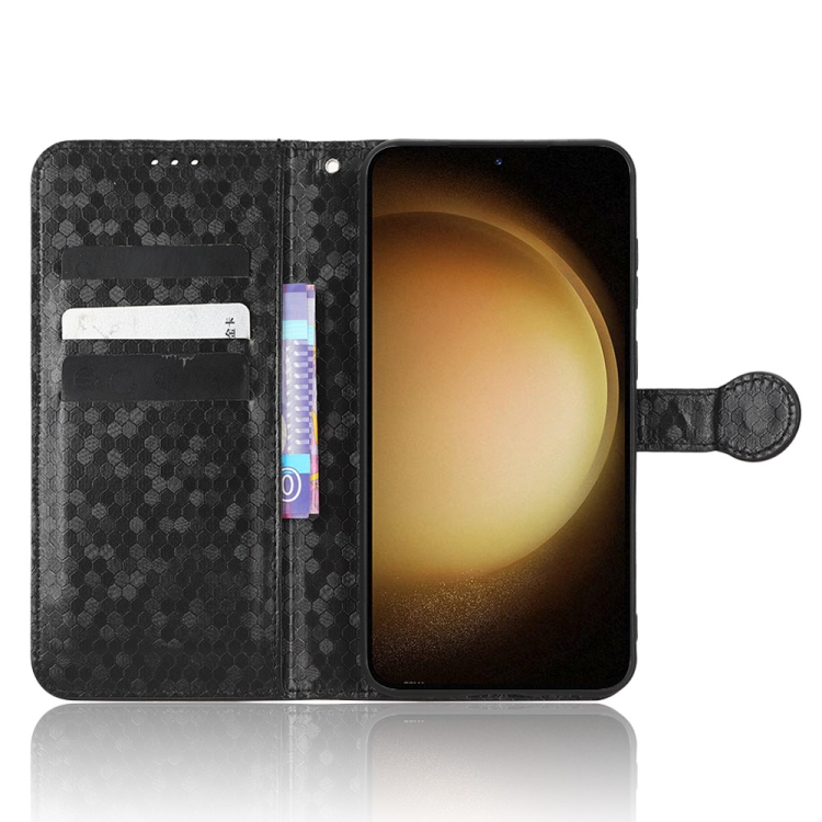 For Samsung Galaxy S23+ 5G Honeycomb Dot Texture Leather Phone Case(Black)