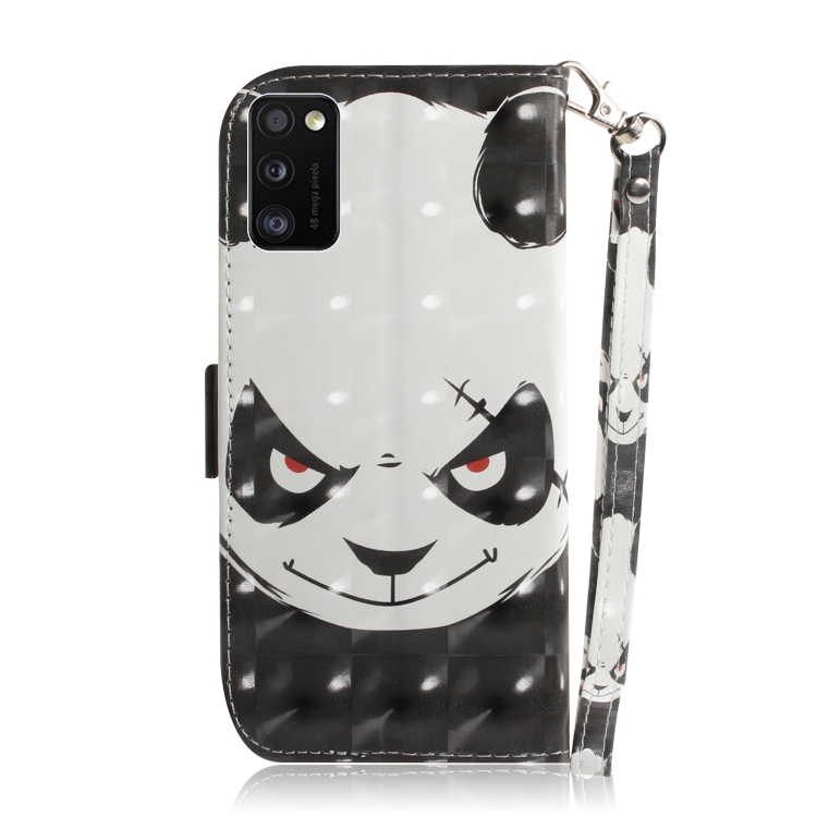For Galaxy A41 3D Colored Drawing Horizontal Flip Leather Case with Holder & Card Slot & Wallet & Lanyard(Angry Bear)
