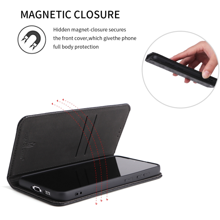 For Samsung Galaxy S23+ 5G Fierre Shann Crocodile Texture Magnetic Genuine Leather Phone Case(Black) For Samsung Galaxy S23+ 5G Fierre Shann Crocodile Texture Magnetic Genuine Leather Phone Case(Black)