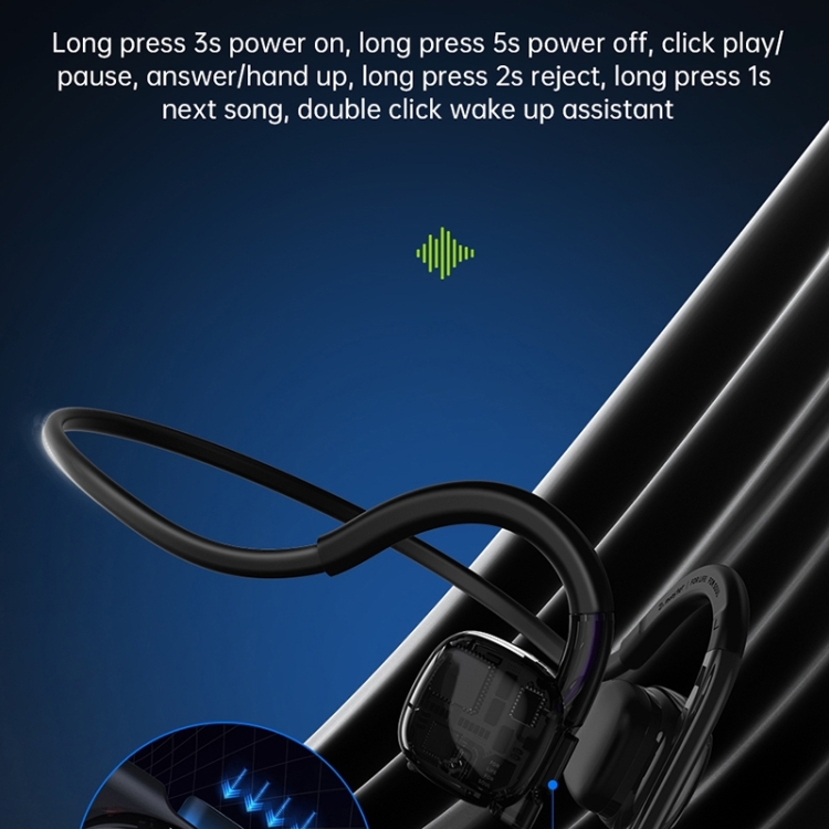 WIWU Abmseblk Marathon Upgraded Bone Conduction Wireless Bluetooth Earphone(Black)