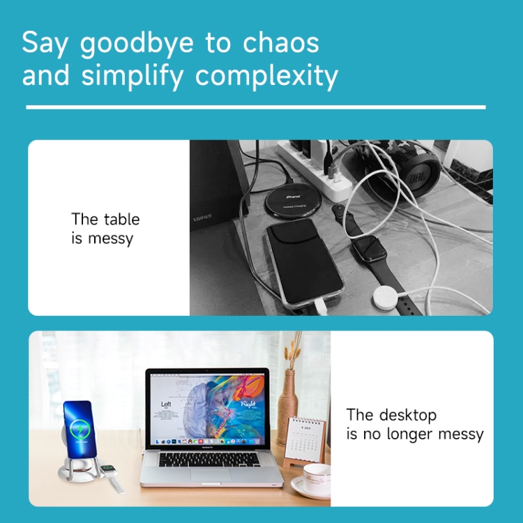 N21 15W 3 in 1 Transparent Magnetic Wireless Charger(Black) N21 15W 3 in 1 Transparent Magnetic Wireless Charger(Black)