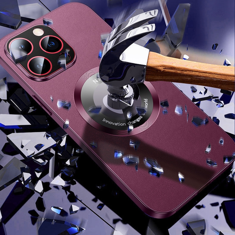 For iPhone 14 R-JUST RH05 Magnetic Leather Metal Phone Case(Blue) For iPhone 14 R-JUST RH05 Magnetic Leather Metal Phone Case(Blue)