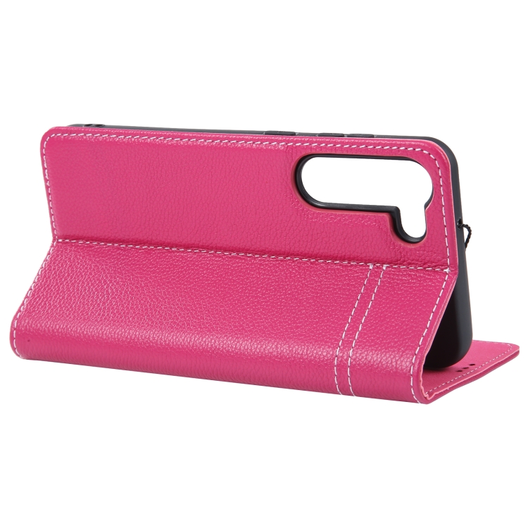 For Samsung Galaxy S23+ 5G GEBEI Top-grain Horizontal Flip Leather Phone Case(Rose Red) For Samsung Galaxy S23+ 5G GEBEI Top-grain Horizontal Flip Leather Phone Case(Rose Red)