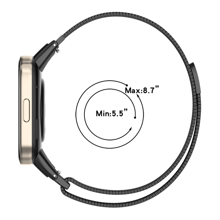 Pour Redmi Watch 3 Lite / Watch 3 Active 2 en 1 Bracelet de montre en métal  à trois perles avec cadre de montre (noir)