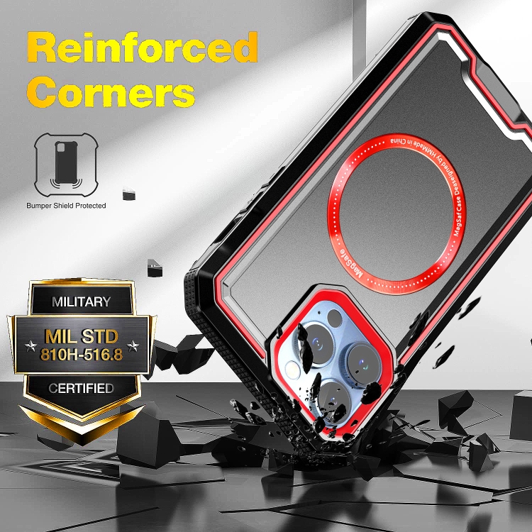 For iPhone 14 / 13 Armour Two-color MagSafe Magnetic TPU + PC Phone Case(Black + Red) For iPhone 14 / 13 Armour Two-color MagSafe Magnetic TPU + PC Phone Case(Black + Red)