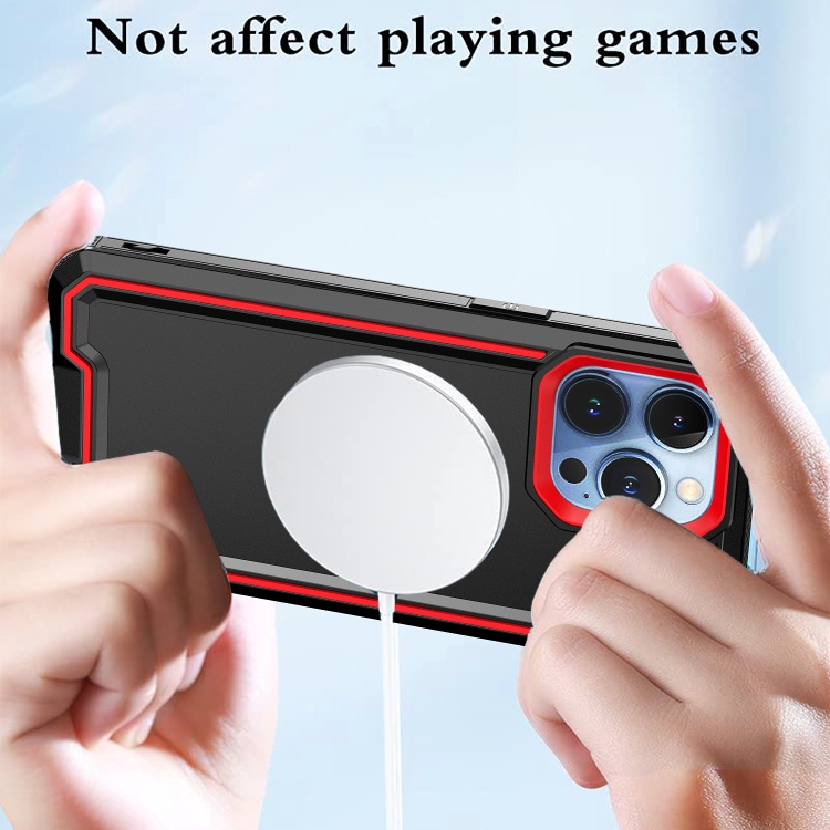 For iPhone 14 / 13 Armour Two-color MagSafe Magnetic TPU + PC Phone Case(Black + Red) For iPhone 14 / 13 Armour Two-color MagSafe Magnetic TPU + PC Phone Case(Black + Red)