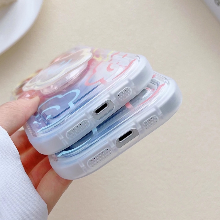 For iPhone 13 Airbag Frame Smiley Face Flower Phone Case For iPhone 13 Airbag Frame Smiley Face Flower Phone Case