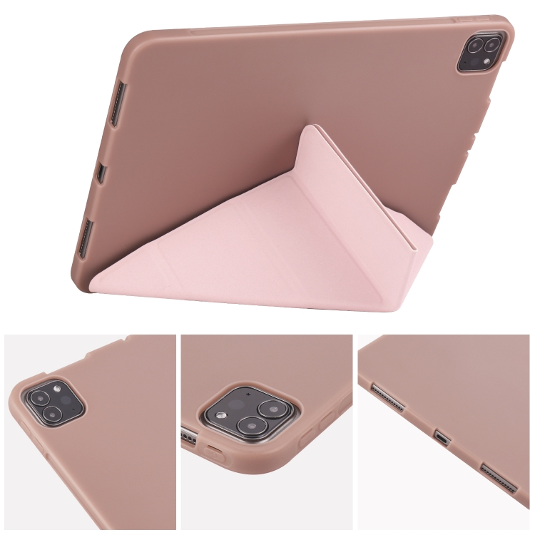 For iPad Pro 11 (2020) Multi-folding Horizontal Flip PU Leather + Shockproof Honeycomb TPU Tablet Case with Holder(Rose Gold) For iPad Pro 11 (2020) Multi-folding Horizontal Flip PU Leather + Shockproof Honeycomb TPU Tablet Case with Holder(Rose Gold)