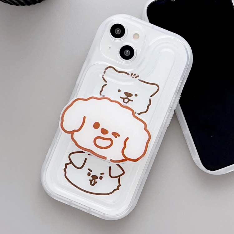 For iPhone 13 Airbag Frame Three Bears Phone Case with Holder For iPhone 13 Airbag Frame Three Bears Phone Case with Holder