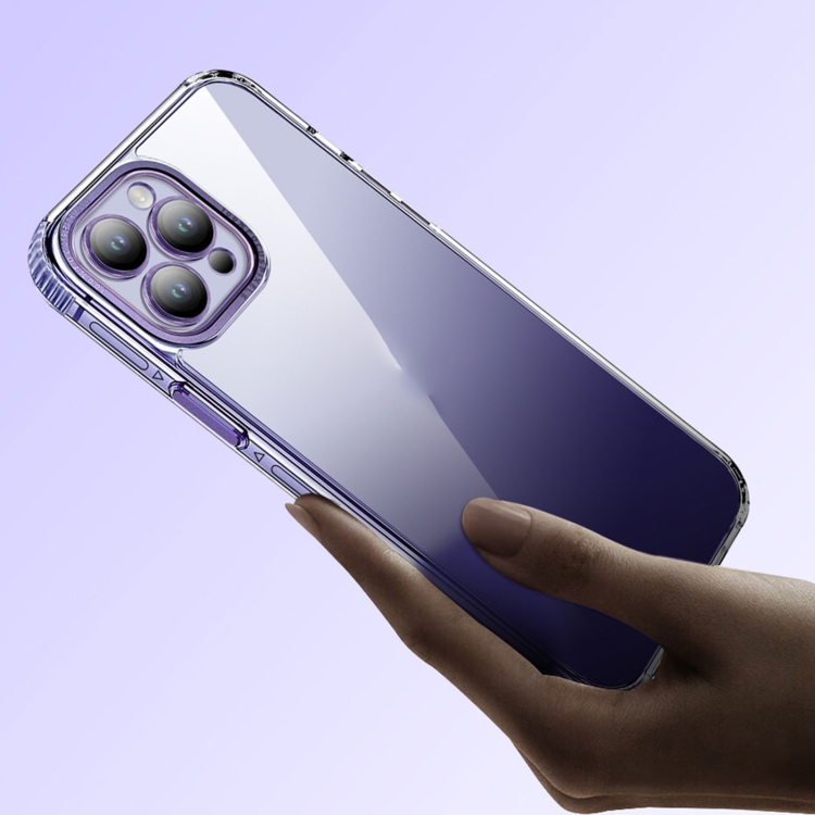For iPhone 14 TPU + Acrylic Ice Shield Series Protective Phone Case(Purple) For iPhone 14 TPU + Acrylic Ice Shield Series Protective Phone Case(Purple)
