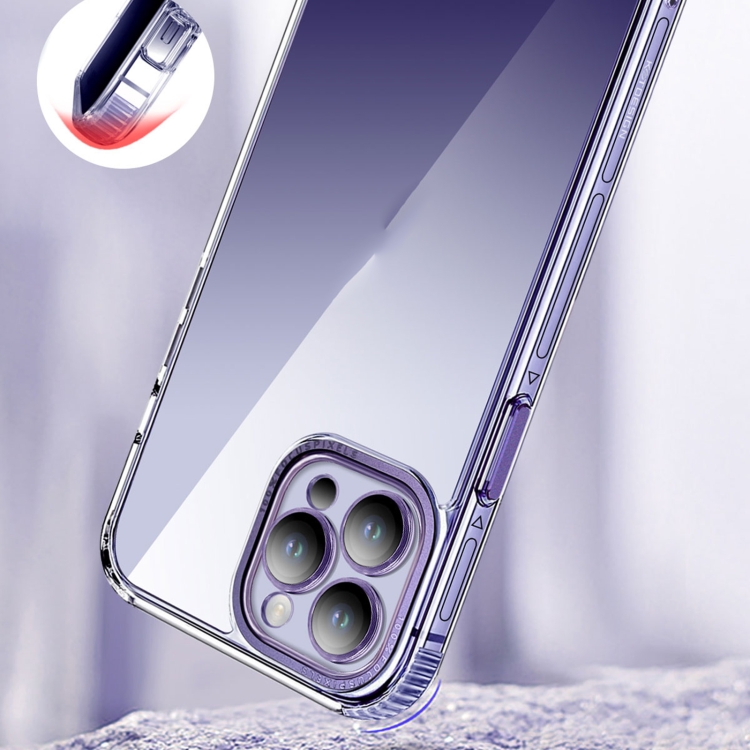 For iPhone 14 TPU + Acrylic Ice Shield Series Protective Phone Case(Purple) For iPhone 14 TPU + Acrylic Ice Shield Series Protective Phone Case(Purple)