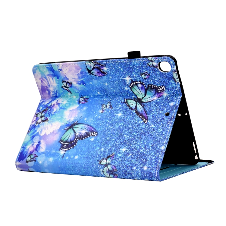 Colored Drawing Stitching Elastic Band Leather Smart Tablet Case For iPad 10.2 2020 / 2019 / 10.5 2019(Butterfly) Colored Drawing Stitching Elastic Band Leather Smart Tablet Case For iPad 10.2 2020 / 2019 / 10.5 2019(Butterfly)