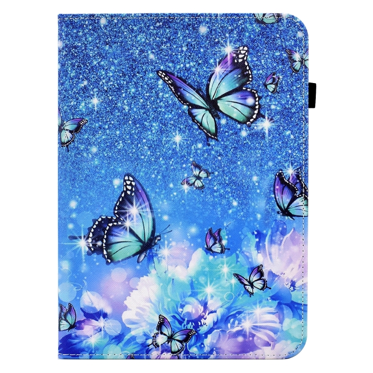 Colored Drawing Stitching Elastic Band Leather Smart Tablet Case For iPad mini 2024 / mini 6(Butterfly)