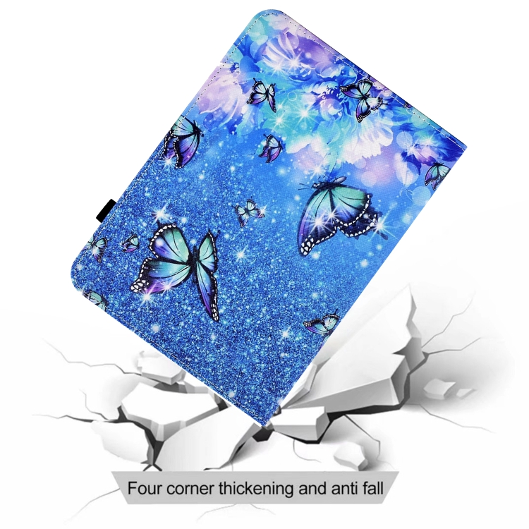 Colored Drawing Stitching Elastic Band Leather Smart Tablet Case For iPad mini 2024 / mini 6(Butterfly)