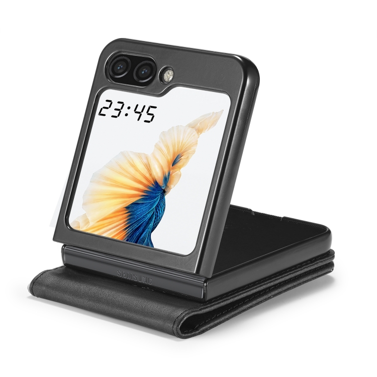 For Samsung Galaxy Z Flip5 5G LC.IMEEKE Calf Texture Leather Phone Case(Black) For Samsung Galaxy Z Flip5 5G LC.IMEEKE Calf Texture Leather Phone Case(Black)