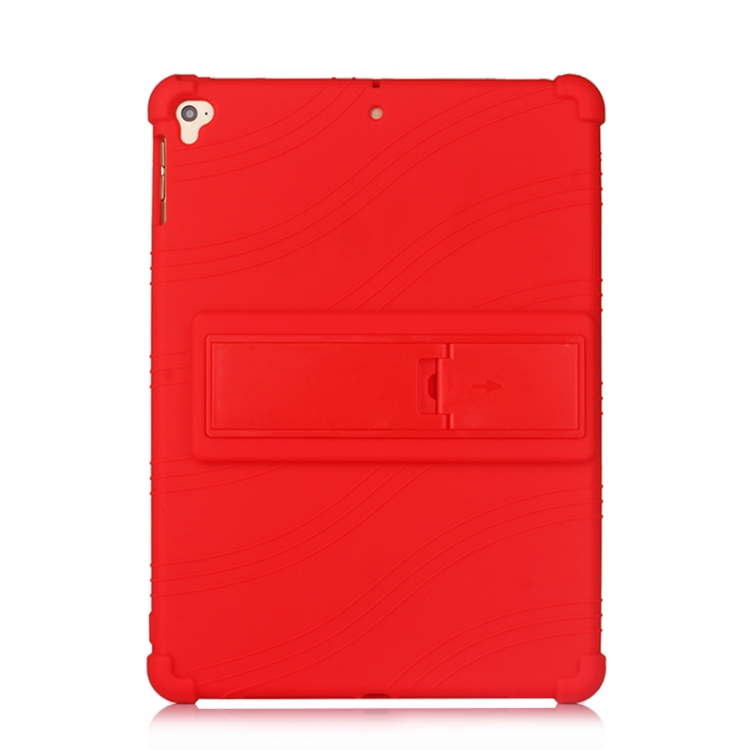 For iPad 6 (9.7 Universal) Tablet PC Silicone Protective Case with Invisible Bracket(Red) For iPad 6 (9.7 Universal) Tablet PC Silicone Protective Case with Invisible Bracket(Red)