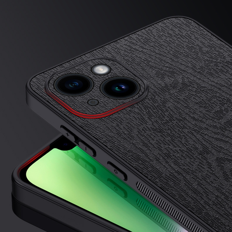 For iPhone 14 TPU + PC + PU Tree Texture Shockproof Full Coverage Protective Phone Case(Black) For iPhone 14 TPU + PC + PU Tree Texture Shockproof Full Coverage Protective Phone Case(Black)