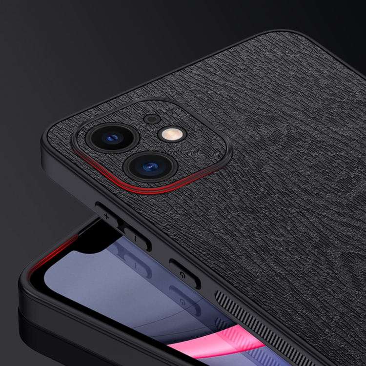 For iPhone 12 TPU + PC + PU Tree Texture Shockproof Full Coverage Protective Phone Case(Black) For iPhone 12 TPU + PC + PU Tree Texture Shockproof Full Coverage Protective Phone Case(Black)