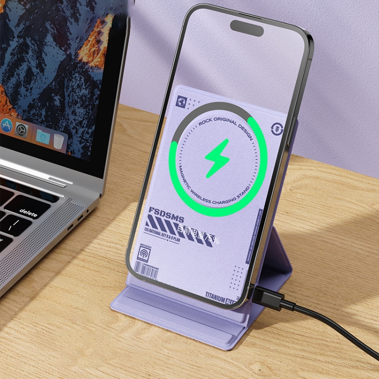 ROCK RWC-0886 W50 Leather Magnetic Wireless Charger Stand(Black) ROCK RWC-0886 W50 Leather Magnetic Wireless Charger Stand(Black)