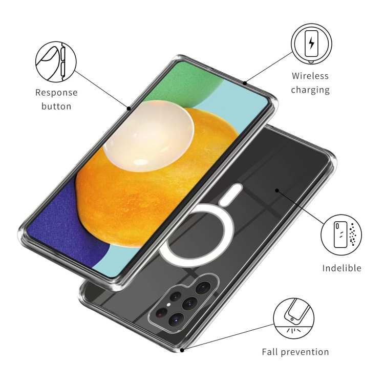 For Samsung Galaxy S23 Ultra 5G MagSafe Magnetic Acrylic TPU Phone Case(Transparent) For Samsung Galaxy S23 Ultra 5G MagSafe Magnetic Acrylic TPU Phone Case(Transparent)