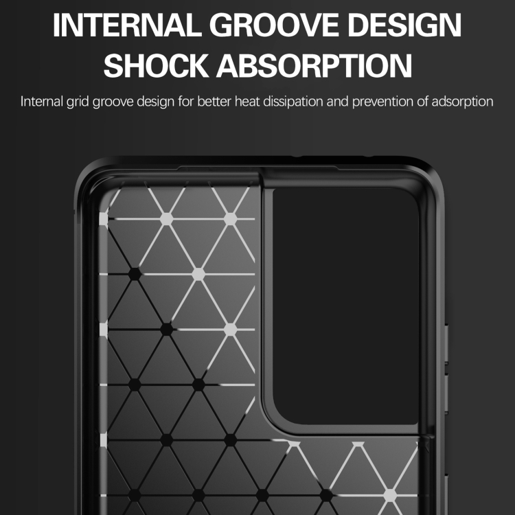 For Samsung Galaxy S21 Ultra Brushed Texture Carbon Fiber TPU Phone Case(Blue) For Samsung Galaxy S21 Ultra Brushed Texture Carbon Fiber TPU Phone Case(Blue)