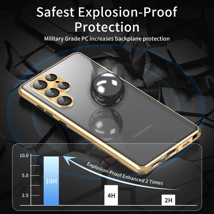 For Samsung Galaxy S23 Ultra 5G Privacy Full Cover Magnetic Metal Tempered Glass Phone Case(Black) For Samsung Galaxy S23 Ultra 5G Privacy Full Cover Magnetic Metal Tempered Glass Phone Case(Black)