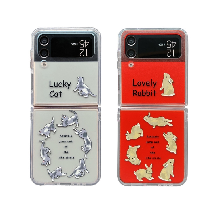 For Samsung Galaxy Z Flip4 5G Graffiti Pattern Protective Phone Case(Cat) For Samsung Galaxy Z Flip4 5G Graffiti Pattern Protective Phone Case(Cat)
