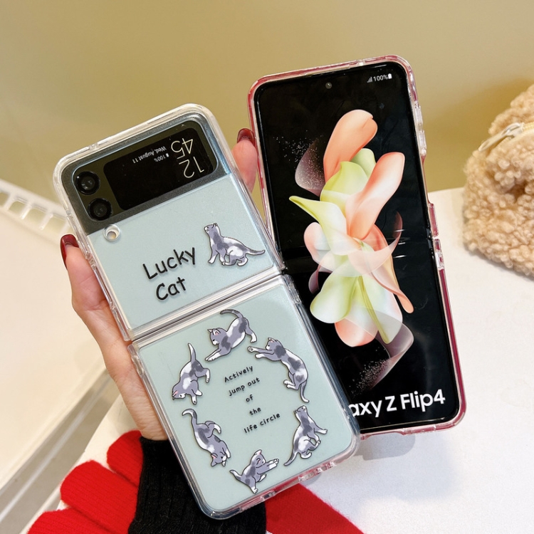 For Samsung Galaxy Z Flip4 5G Graffiti Pattern Protective Phone Case(Cat) For Samsung Galaxy Z Flip4 5G Graffiti Pattern Protective Phone Case(Cat)