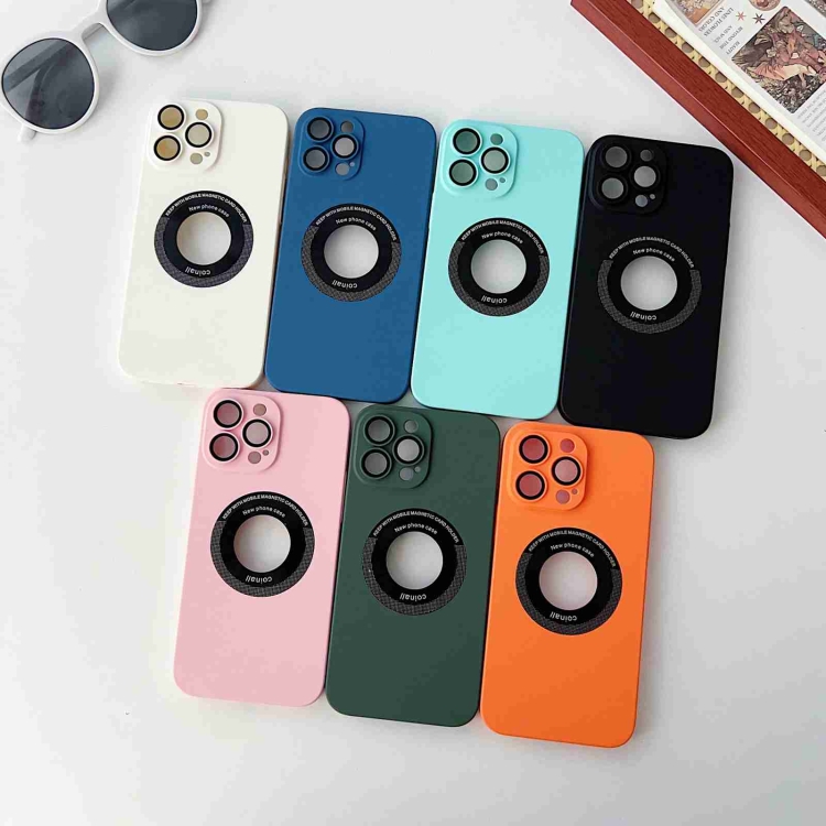For iPhone 14 Skin Feel CD Texture MagSafe Magnetic Phone Case(Dark Green) For iPhone 14 Skin Feel CD Texture MagSafe Magnetic Phone Case(Dark Green)