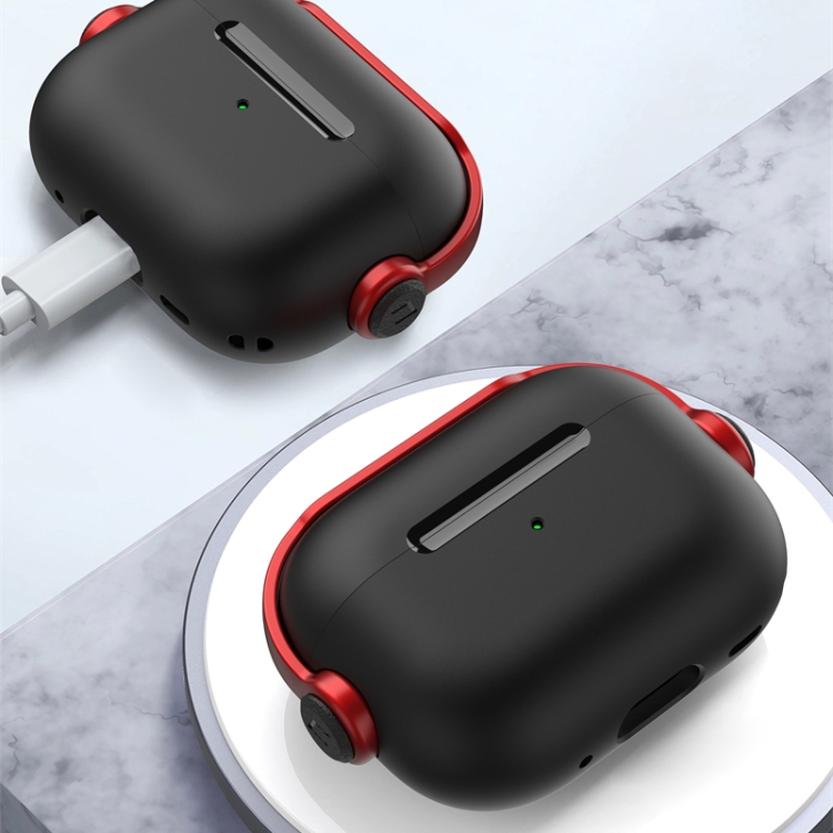 For AirPods Pro 2 Wireless Earphones TPU Protective Case(Black Red) For AirPods Pro 2 Wireless Earphones TPU Protective Case(Black Red)