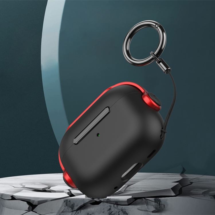For AirPods Pro 2 Wireless Earphones TPU Protective Case(Black Red) For AirPods Pro 2 Wireless Earphones TPU Protective Case(Black Red)