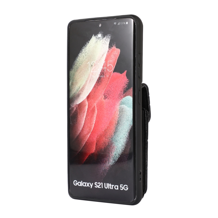 For Samsung Galaxy S21 Ultra 5G Card Slot Leather Phone Case(Black) For Samsung Galaxy S21 Ultra 5G Card Slot Leather Phone Case(Black)