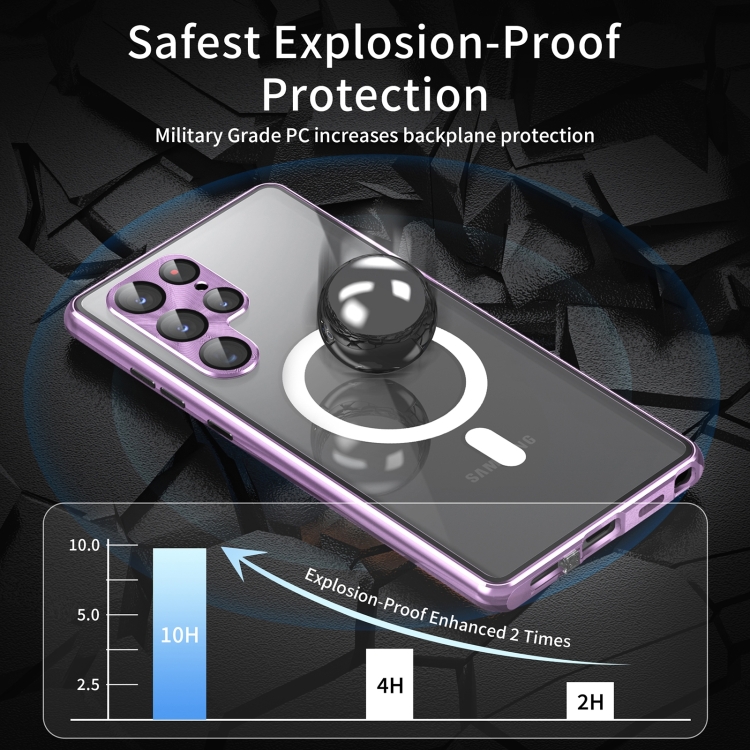 For Samsung Galaxy S24 Ultra 5G HD Full Cover Magsafe Magnetic Metal Tempered Glass Phone Case(Black) For Samsung Galaxy S24 Ultra 5G HD Full Cover Magsafe Magnetic Metal Tempered Glass Phone Case(Black)