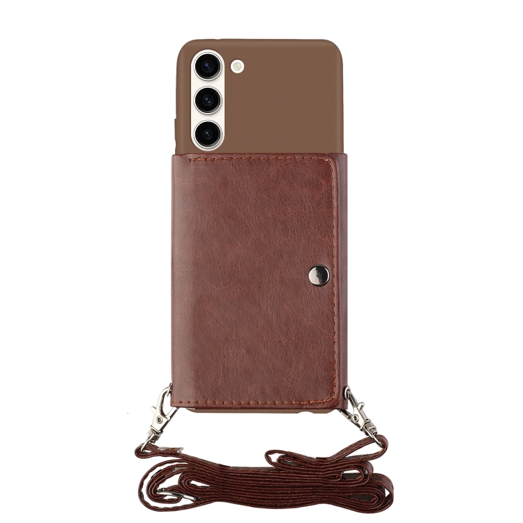 For Samsung Galaxy S23+ 5G Crossbody Lanyard Wallet Card Bag Phone Case(Brown) For Samsung Galaxy S23+ 5G Crossbody Lanyard Wallet Card Bag Phone Case(Brown)
