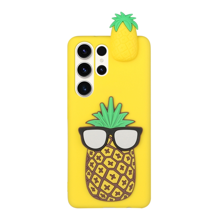 For Samsung Galaxy S23 Ultra 5G 3D Lying Cartoon TPU Shockproof Phone Case(Pineapple) For Samsung Galaxy S23 Ultra 5G 3D Lying Cartoon TPU Shockproof Phone Case(Pineapple)