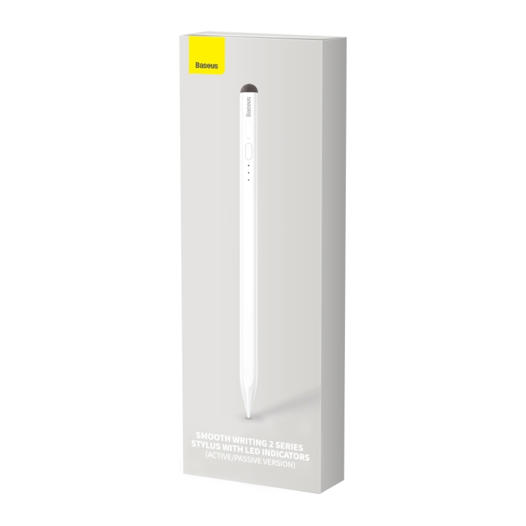 Baseus SXBC060302 Indicadores LED de la serie 2 Stylus de escritura capacitiva suave, versión activa + pasiva (blanco) - 7