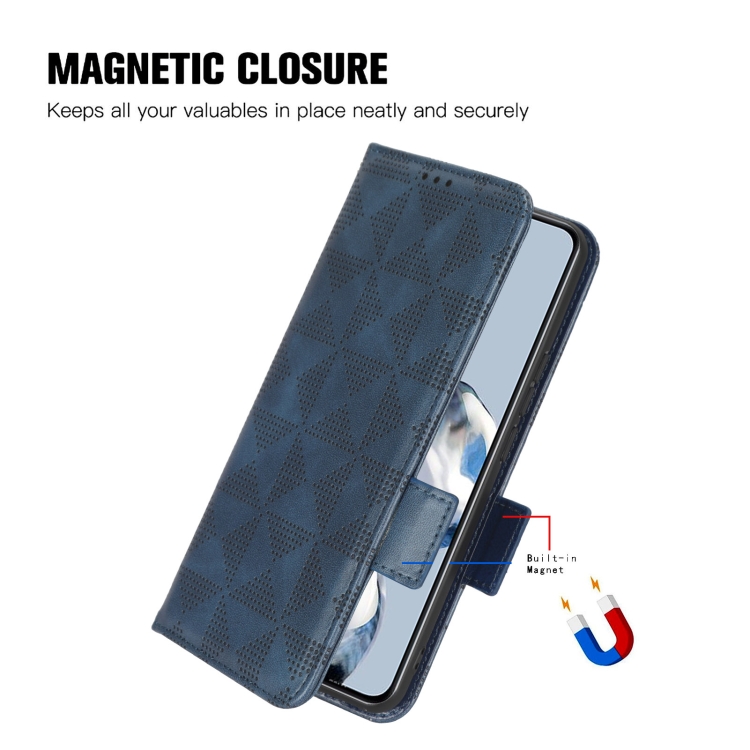 For Samsung Galaxy Z Fold4 Symmetrical Triangle Leather Phone Case(Black)