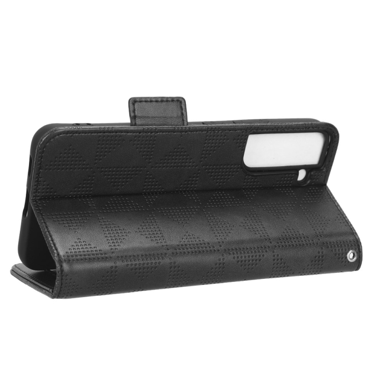 For Samsung Galaxy S21 5G Symmetrical Triangle Leather Phone Case(Black) For Samsung Galaxy S21 5G Symmetrical Triangle Leather Phone Case(Black)