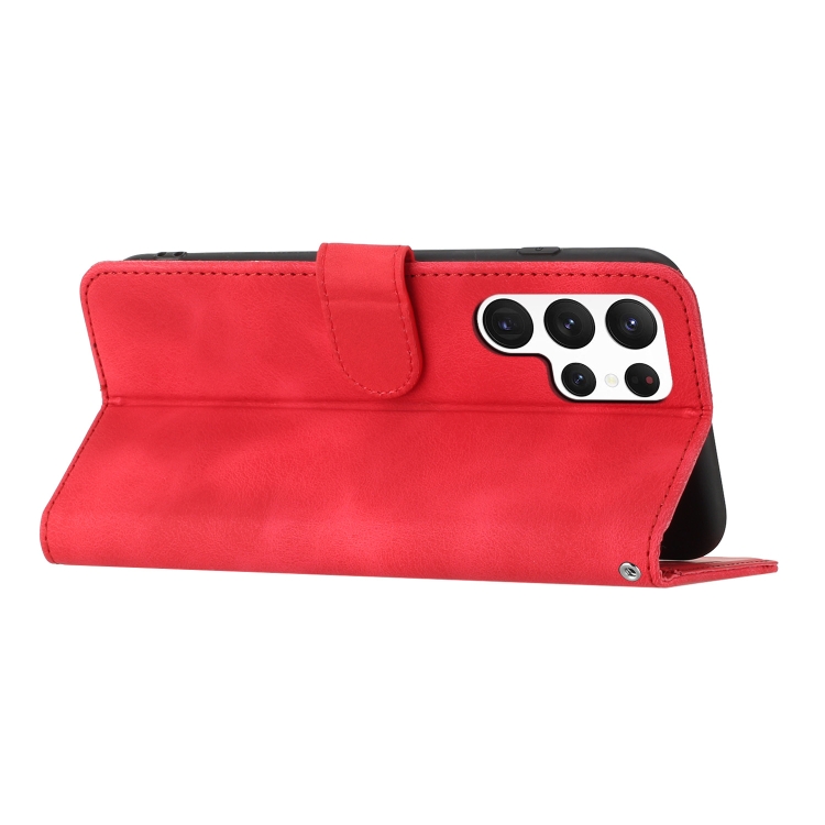 For Samsung Galaxy S23 Ultra 5G Heart Pattern Skin Feel Leather Phone Case(Red) For Samsung Galaxy S23 Ultra 5G Heart Pattern Skin Feel Leather Phone Case(Red)