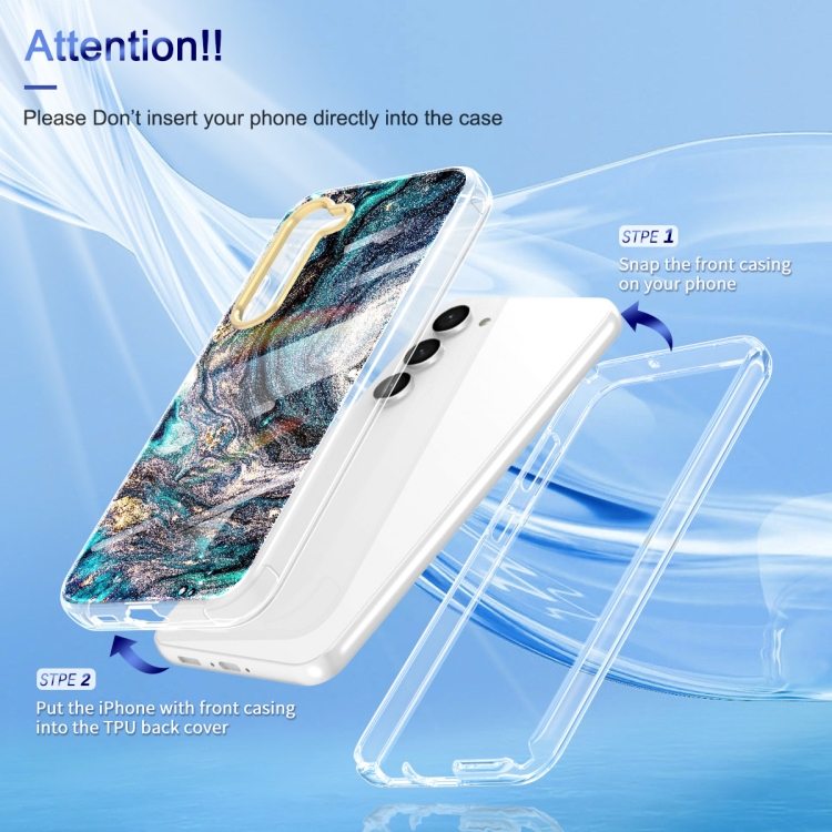For Samsung Galaxy S23+ 5G 360 Full Body Painted Phone Case(Marble L09) For Samsung Galaxy S23+ 5G 360 Full Body Painted Phone Case(Marble L09)