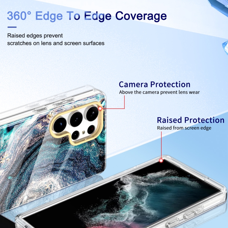 For Samsung Galaxy S23 Ultra 5G 360 Full Body Painted Phone Case(Marble L09) For Samsung Galaxy S23 Ultra 5G 360 Full Body Painted Phone Case(Marble L09)