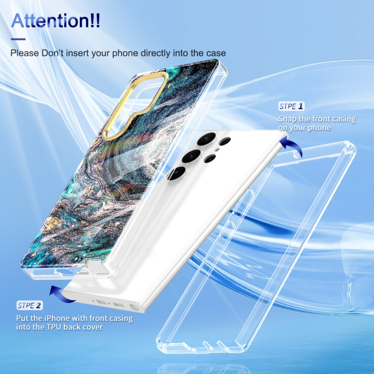 For Samsung Galaxy S23 Ultra 5G 360 Full Body Painted Phone Case(Marble L09) For Samsung Galaxy S23 Ultra 5G 360 Full Body Painted Phone Case(Marble L09)