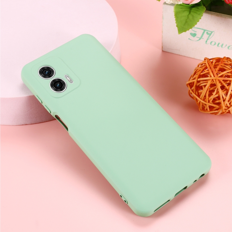 Para Motorola Moto G73 Pure Color Liquid Silicone Funda para teléfono a  prueba de golpes (Verde)