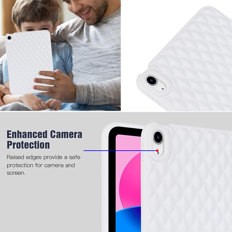 For iPad Air 3 10.5 Rhombic TPU Tablet Case(White) For iPad Air 3 10.5 Rhombic TPU Tablet Case(White)