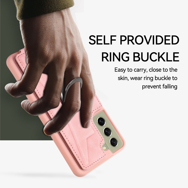 For Samsung Galaxy S21 5G Armor Ring Wallet Back Cover Phone Case(Pink) For Samsung Galaxy S21 5G Armor Ring Wallet Back Cover Phone Case(Pink)