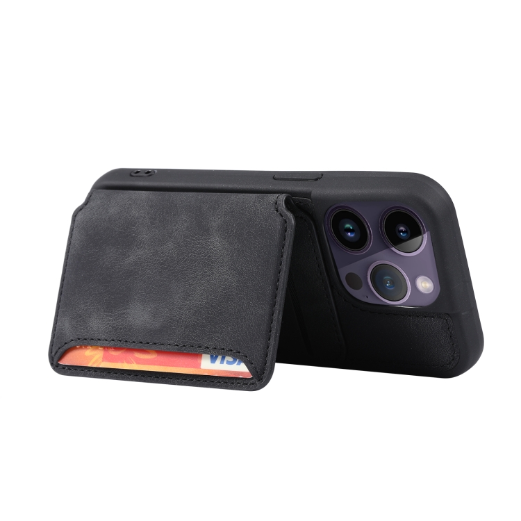 For iPhone 14 Pro Skin Feel Dream Anti-theft Brush Shockproof Portable Skin Card Bag Phone Case(Black) For iPhone 14 Pro Skin Feel Dream Anti-theft Brush Shockproof Portable Skin Card Bag Phone Case(Black)