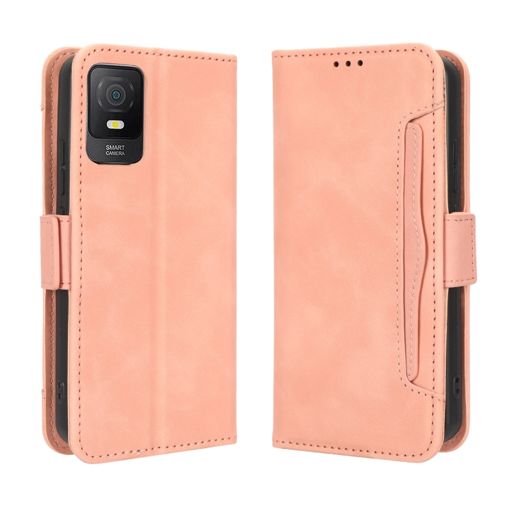 For TCL 403 Skin Feel Calf Texture Card Slots Leather Phone Case(Pink)