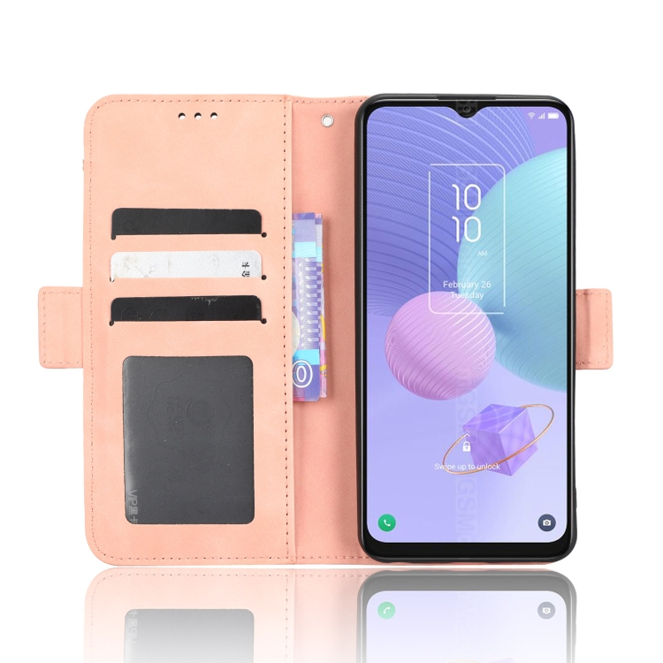 For TCL 403 Skin Feel Calf Texture Card Slots Leather Phone Case(Pink)